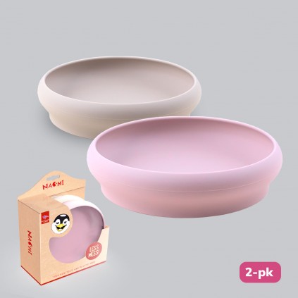 Naomi tallerken, Rosa/beige 2pk