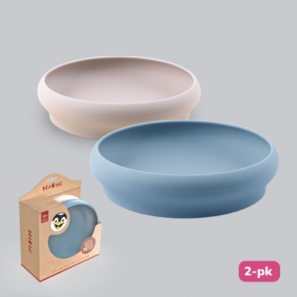 Naomi tallerken, Blå/beige 2pk