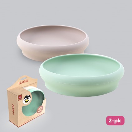 Naomi tallerken, Grønn/beige 2pk