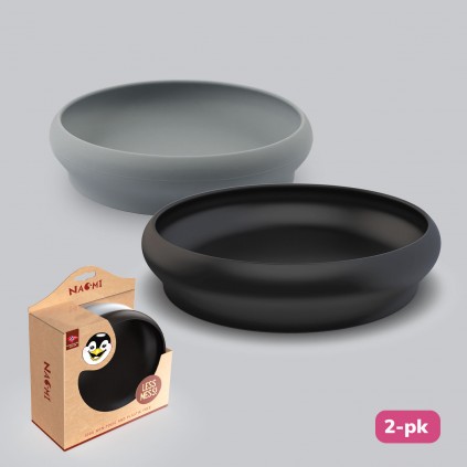 Naomi tallerken, Grå/svart 2pk