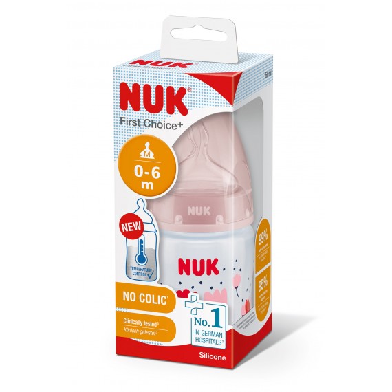 NUK First Choice+ Temperature Control Tåteflaske,150ml Pink