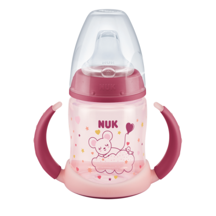 NUK First Choice+ Learner bottle, Glow in the dark , Pink