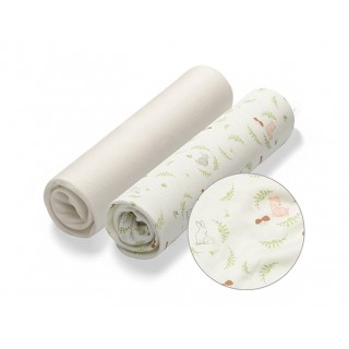 2pk Vogn & Vugge Laken i Bambus, 40x75 cm, Forest/Natural