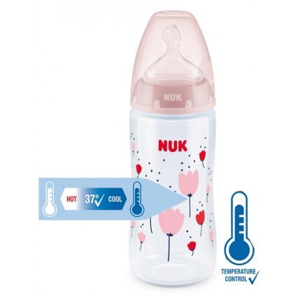 NUK First Choice+ Temperature Control Tåteflaske, 300ml pink